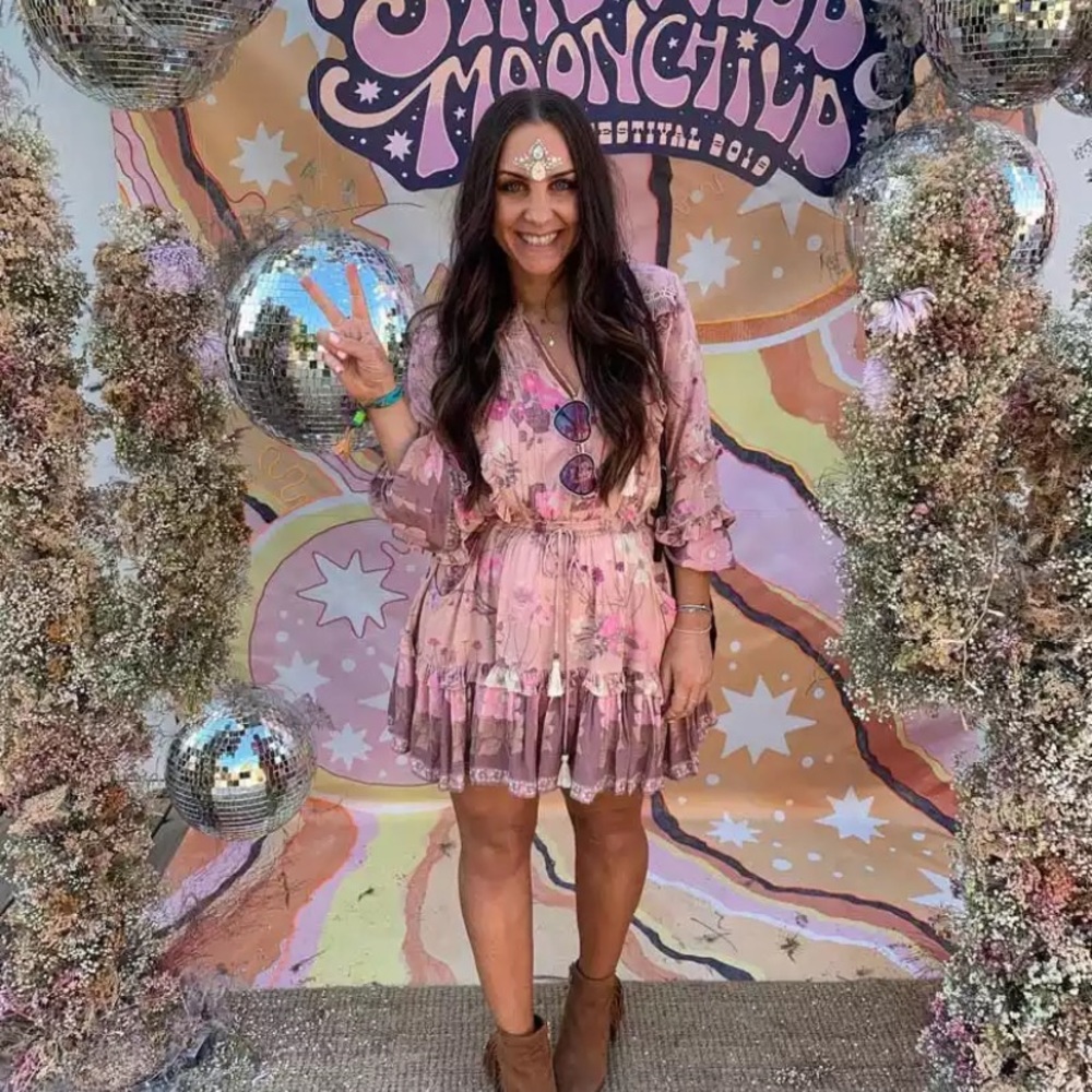 SOLD OUT Boho Gypsy Floral Long Sleeve Ruffle Mini Dress - Picture 8 of 8